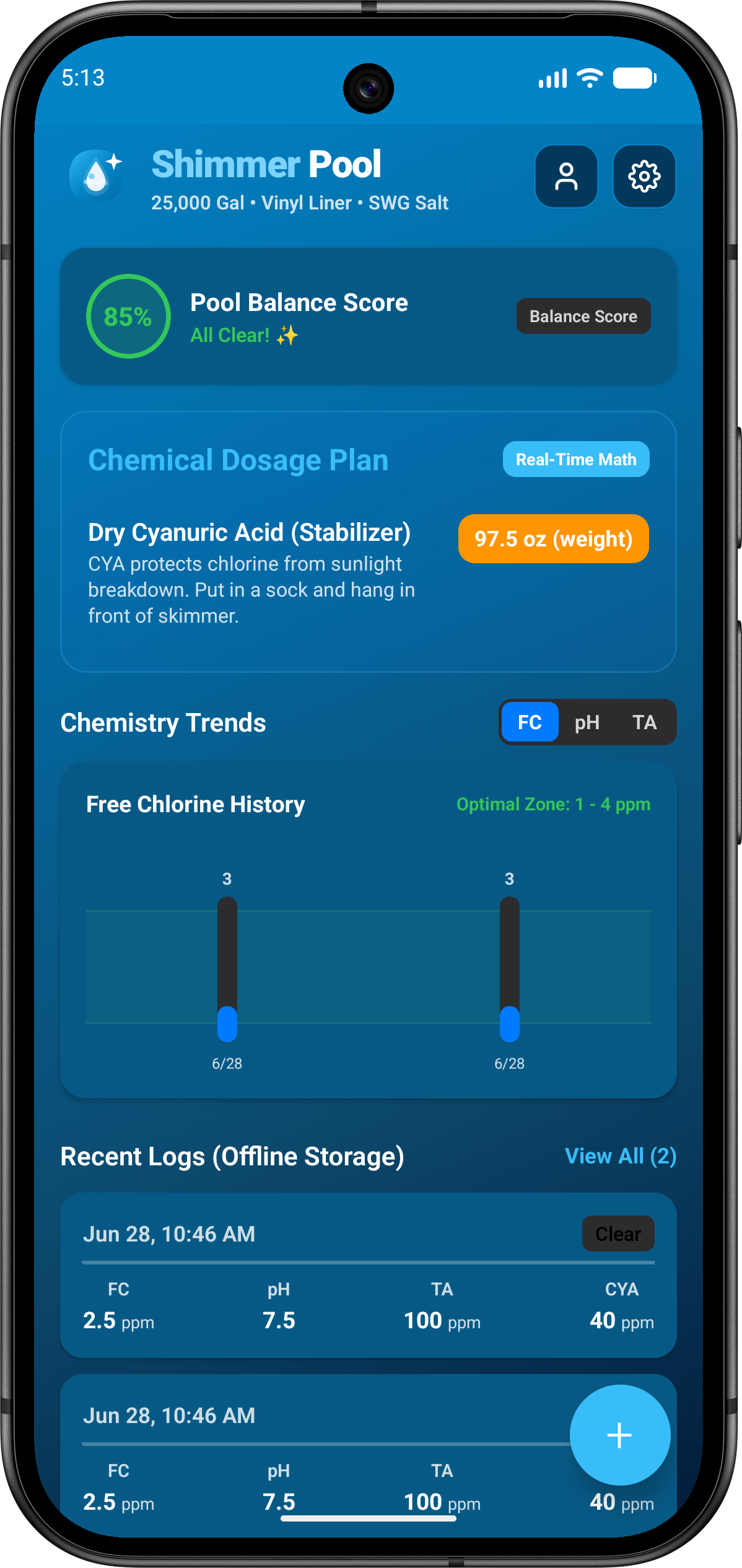 ShimmerPool in Aqua Glass theme